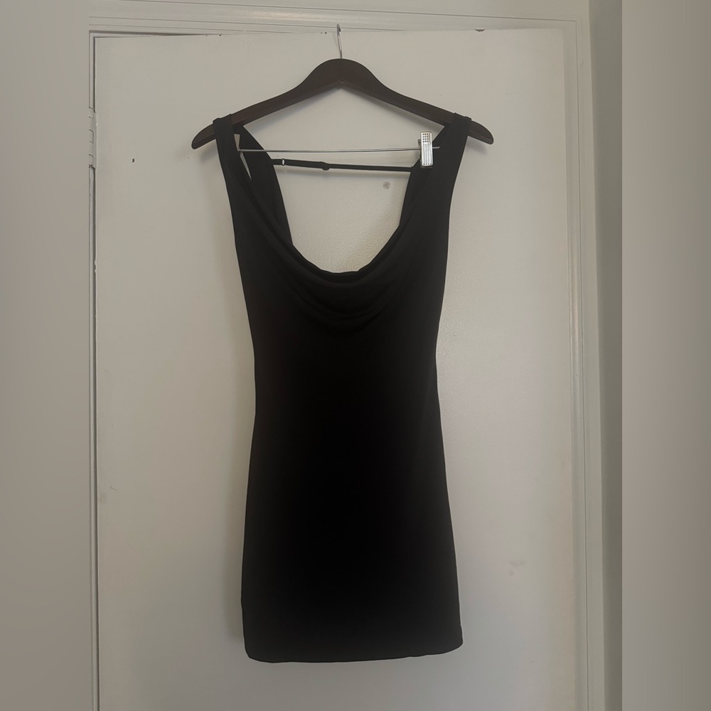Black Cowl Neck Tank Dress